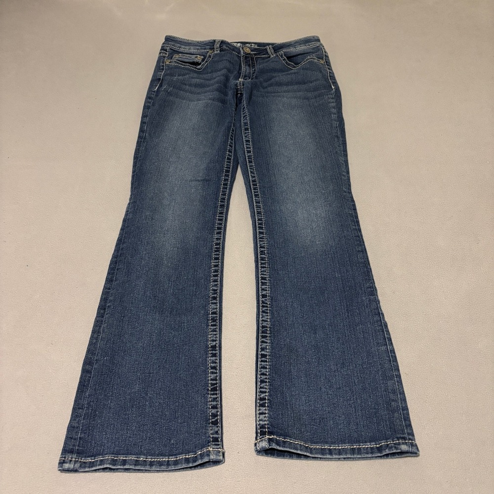 Warehouse One Mid Rise Baby Boot Jeans Womens Size 32 Reg Blue Medium Wash Denim